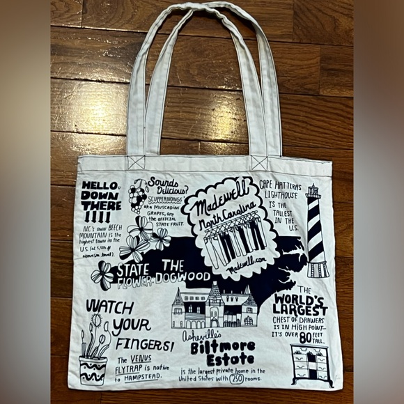Madewell Handbags - Madewell North Carolina Graphic Cotton Tote